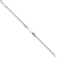 thumbnail image 3 of 14K Solid White Gold Medical Alert Curb Link Name Bar Identification ID Bracelet, 3 of 4