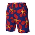 thumbnail image 4 of Salouo Red Floral Pattern Swim Trunks for Men,Men's Hawaiian Bathing Suit Swimsuits Quick Dry Swimming Board Shorts Beach Shorts with Pockets-XX-Large, 4 of 6