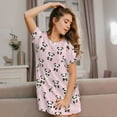 thumbnail image 3 of Sikiie Cute Kawaii Panda Print Women's Short-sleeved Nightdress, Round Neck Pullover Nightdress Pajamas Summer Home Wear, 3 of 6