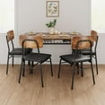 thumbnail image 6 of 5 Piece Dining Table Set,Kitchen Table with 4 Upholstered Chairs,Space-Saving Design,Modern Rectangular Table with Storage Rack for Dining Room,Small Spaces,Apartment, 6 of 7