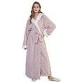 thumbnail image 6 of UNEEI Robes for Women Hooded Full-Length Womens Robes Soft Warm Women Bathrobes Pink L, 6 of 9