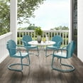 thumbnail image 2 of HomeStock Suburban Soiree 5Pc Outdoor Metal Dining Set Pastel Blue Satin /White Satin - Dining Table & 4 Chairs, 2 of 10