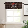 thumbnail image 3 of Horror Skull Valances for Windows Farmhouse Kitchen Curtains Valances Rod Pocket Valance Curtains for Kitchen Windows Abstract Skeleton Wooden Vintage Window Valances for Bathroom Bedroom 60"x18", 3 of 6