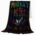 thumbnail image 2 of Pharmacy Pride Precision Compassion Motif Appreciation, Cozy Typography Art Scene, Warm Flannel Blanket for Living Room and Reading Nook, Art Lovers Graduation Gift, Fantasy Home Decor, 2 of 9