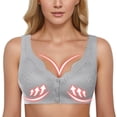 thumbnail image 3 of Sngxgn Bra for Women - V Neck Low Impact Wireless Sports Bra Yoga Padded Workout Bra(Grey,M), 3 of 4