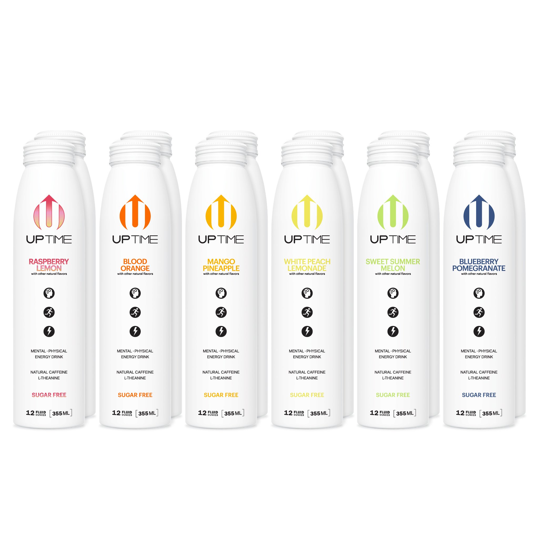 Uptime Energy Drink Variety Pack Sugar Free 12 Bottle Case
