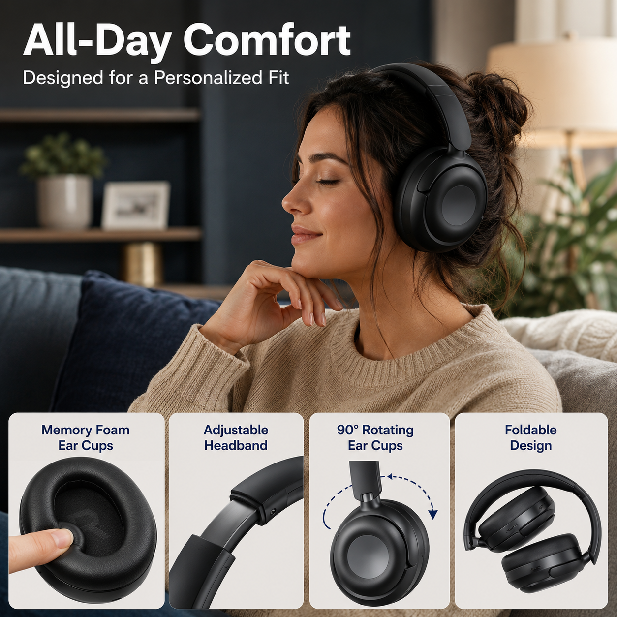 Cillso Hybrid Active Noise Cancelling Over-Ear Headphones photo 7