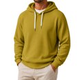 thumbnail image 6 of Ozmmyan Plus Size Mens Waffle Knit Hooded Long Sleeve Relaxed Fit Casual Pullover Hoodie Fall Winter, 6 of 8