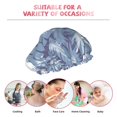 thumbnail image 2 of YFYANG Femmes Double Imperméable Douche Cap, Motifs de Plantes Tropicales Cheveux Réutilisables Cap pour Tous les Styles de Cheveux et les Tailles de Tête, 2 of 6
