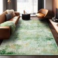 thumbnail image 3 of Conbriboy 5x7 Washable Area Rug Gray Traditional Floor Cover Foldable Thin Accent Indoor Distressed Non Slip Carpet Floral Print Mat Bedroom Living Room Bathroom Modern Abstract Yellow-Green, 3 of 10