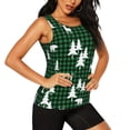 thumbnail image 2 of Gukieu Christmas tree green plaid Print Women's Quick-drying Fitness Vest, Round Neck Sleeveless Fitness T-shirt, Suitable for Yoga, Sports-Medium, 2 of 7