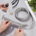 thumbnail image 5 of 1" Wide Stainless Steel Sleeving Braid Cable Wire Shielding Sleeve Ground Straps Protection Flat Metal Mesh Flexible Expandable Scalable Ribbon Wire for Protect Cable 13.12 Feet Silver, 5 of 9