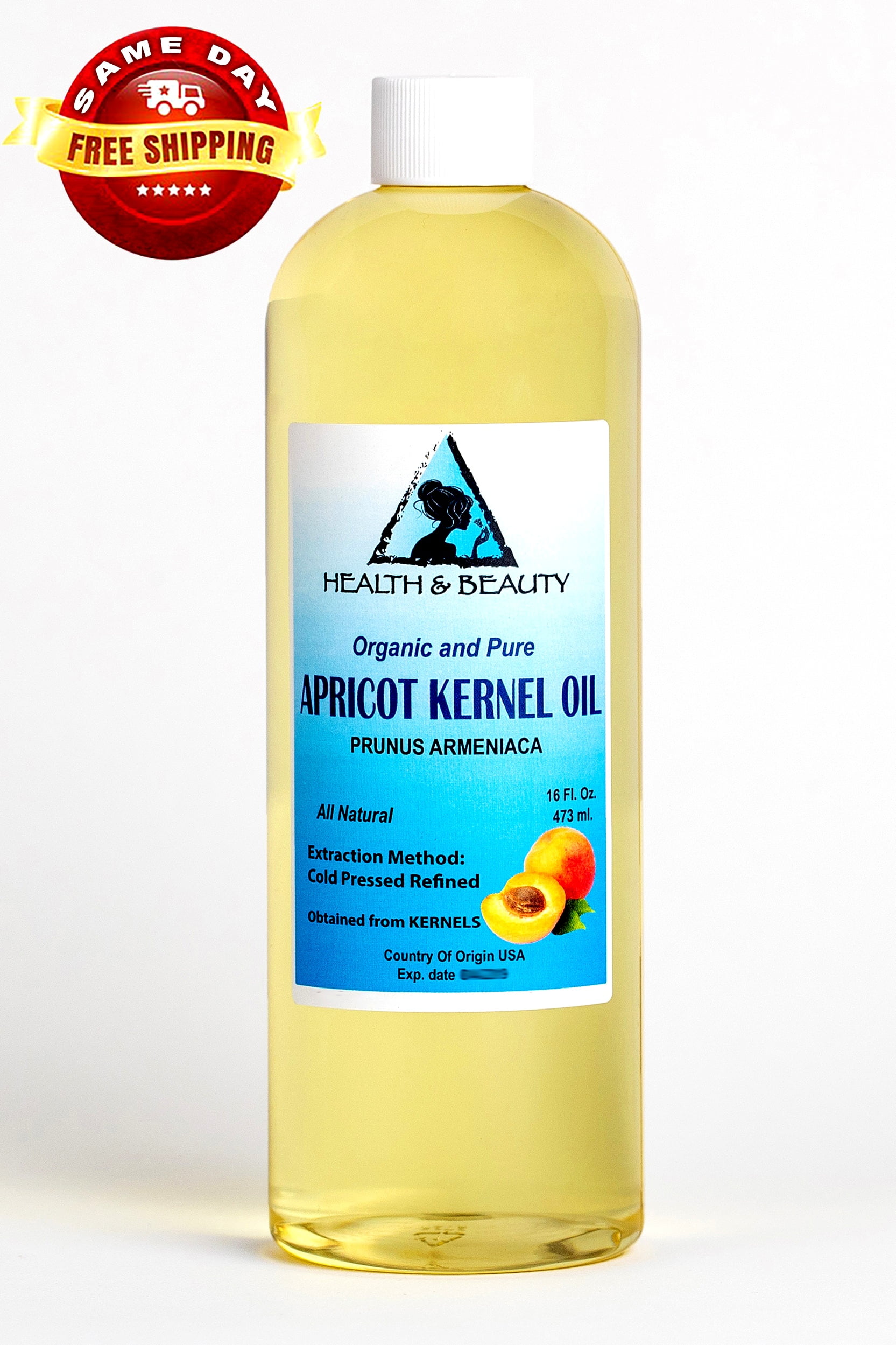 Apricot Kernel Oil Refined Organic Carrier Cold Pressed 100% Pure  16 oz