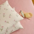thumbnail image 5 of JOLUSERE 100% Organic Cotton Comforter King Sets, 3 Pieces Botanical White Pink Floral Tulip Flower Comforter Sets, 5 of 7