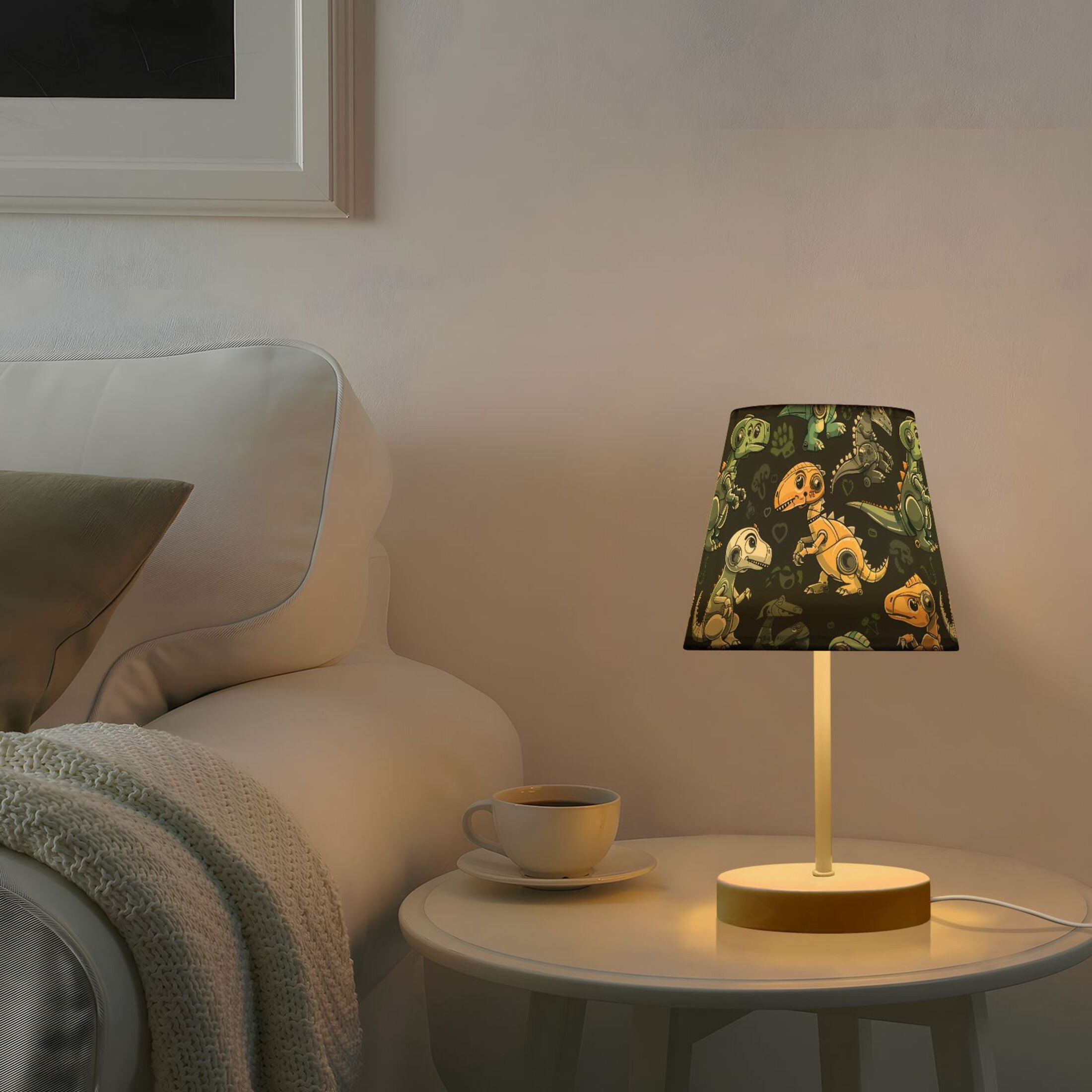 LED Desk Lamp Robot Dinosaur Table Nightstand Lamps with 3 Color Temperatures for Home Bedroom Living Room Decor 6x11