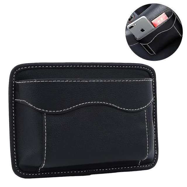 Soporte para bolso de coche entre asientos, soporte para bolso de coche, bolsillo de almacenamiento de cuero, se adapta a la mayoría de los vehículos