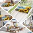 thumbnail image 6 of Spring Sunflowers Pillow Covers, Linen Long Throw Pillow Case, Yellow Floral Turquoise Farmhouse Wood Grain Holiday Pillow Protector Decorative Cushion Cover for Living Room/Bedroom 20" x 26", 6 of 8
