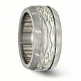 thumbnail image 5 of Edward Mirell Titanium & Sterling Silver Inlay Polished Weave Ring, 5 of 7