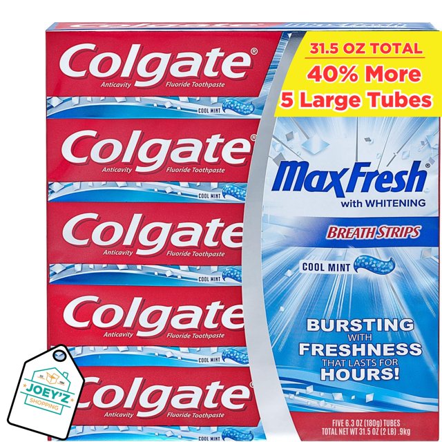 Pasta de dientes JOEY'Z Maxfresh Max Fresh Cool Mint 930 ml, paquete de 5