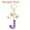 Purple, variant on Uxcell Cute Initial Letter Keychain for Bag Backpack Purse Car Keys Pink Letter A