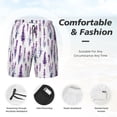 thumbnail image 3 of Fuzoiu Lavender Flowers Print Men's Swim Shorts,Quick-Dry Double-Layer Swim Trunks,Board Trunks,Beach Shorts Swimwear Bathing Suits-Medium, 3 of 6