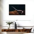 thumbnail image 3 of Elephant Stock Cow Texas Longhorn Wall Art - Horizontal Canvas Wall Art - Living Room Wall Decor - Animal Canvas - Black And Green Decor - 30" x 20", 3 of 8