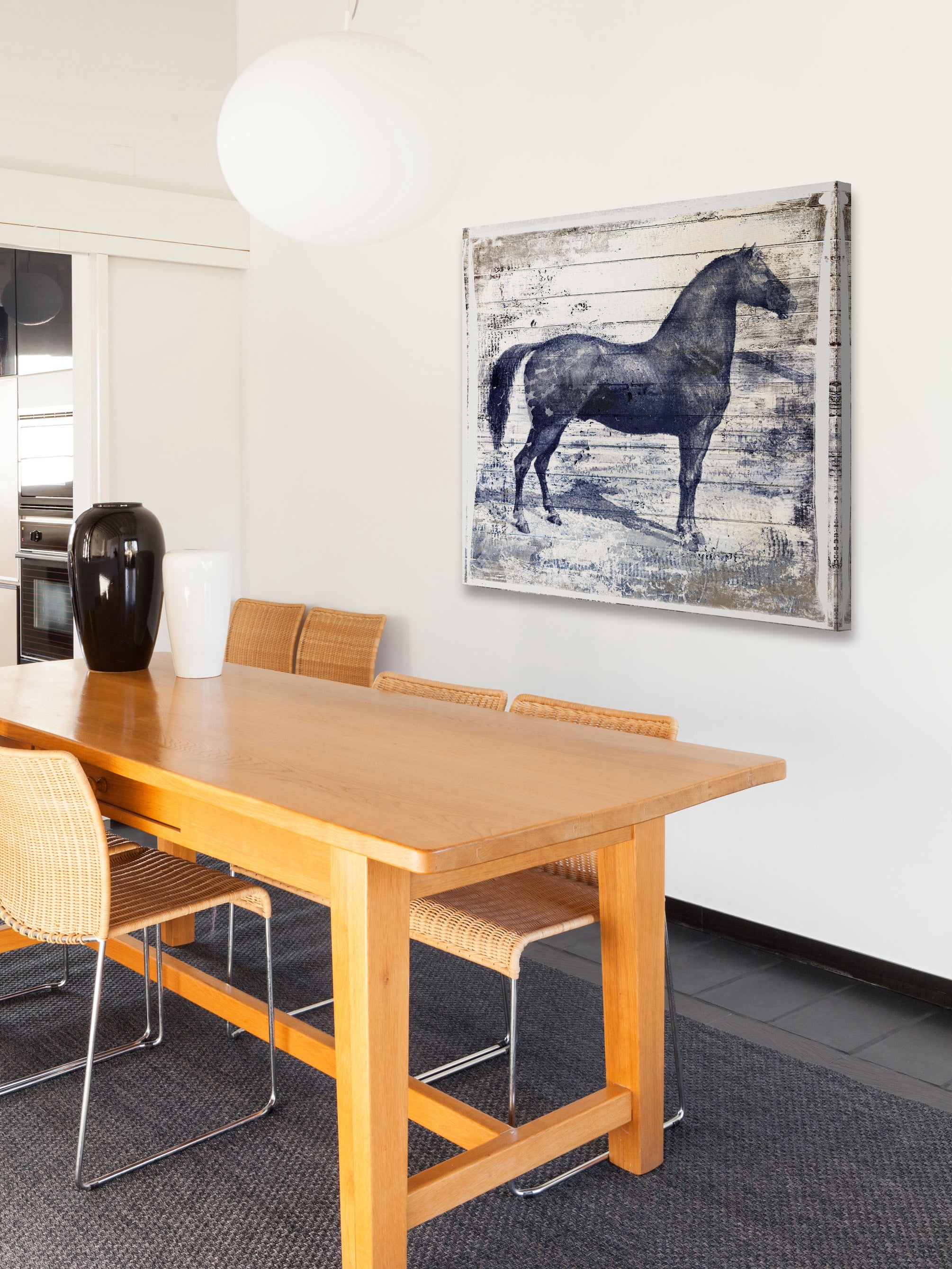 "Black Horse II" Painting Print on Wrapped Canvas