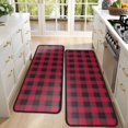 thumbnail image 4 of Kitchen Rugs Sets Of 2,Red Black Plaid Checkered Pattern Anti Fatigue Kitchen Mat Rugs Non Slip Washable,Decorative Kitchen Floor Mats for Kitchen,Sink,Laundry,17"x47"+17"x47", 4 of 5