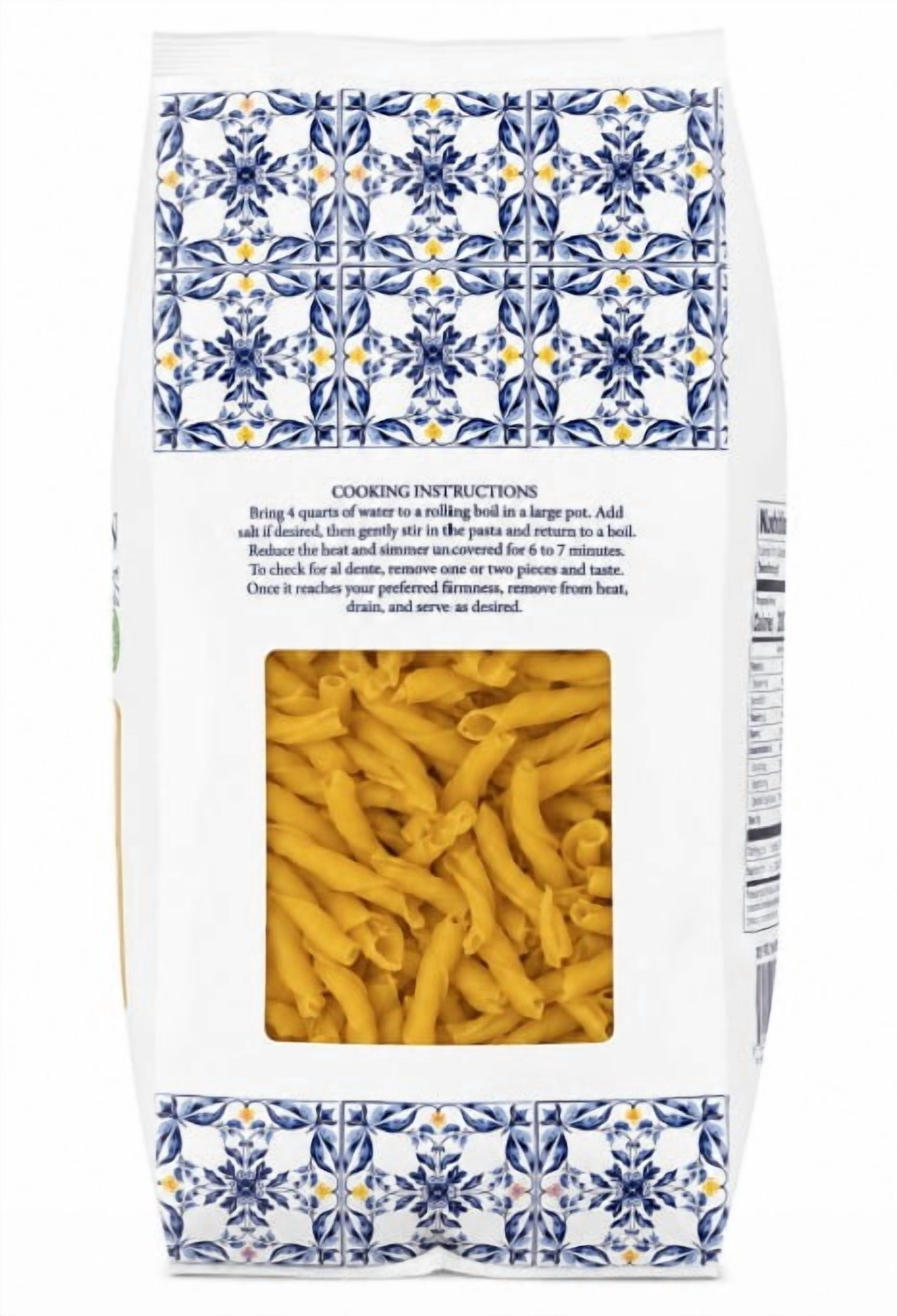 Di Bari Organic Lemon Torchietti Pasta 2.2 lb – Bronze Die Cut Italian Pasta, USDA Organic