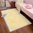 thumbnail image 5 of Lochas Soft Fluffy Rugs Faux Sheepskin Area Rug for Bedroom Living Room Home Decor Bedside Carpet,3'x5',Light Yellow, 5 of 7