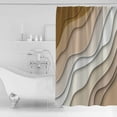 thumbnail image 2 of Shower Curtains Sets for Bathroom Decor Beige Brown Gradient Wave RippleWaterproof Bathroom Curtain with Hooks,Modern Geometric Abstract Artfor Bathroom Decor,72x72IN, 2 of 7