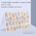 thumbnail image 3 of Yayeee Toggle Light Switch Wall Plate 3-Gang 6.37"x4.48" Decorative Outlet Cover, Cute Gummy Bears Pattern, 3 of 7