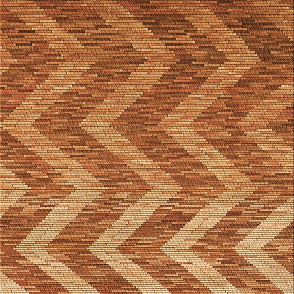 Ahgly Company Indoor Square Patterned Carrot Orange Area Rugs, 8' Square