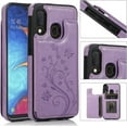 thumbnail image 4 of Asuwish Compatible with Samsung Galaxy A10e Wallet Phone Case Tempered Glass Screen Protector and Flower PU Leather Credit Card Holder Stand Slot Cell Cover for A 10e 10ae S102DL Women Men Purple, 4 of 6