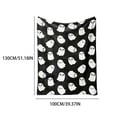 thumbnail image 2 of Halloween Pumpkin Ghostskull Bat Blackcat Printed Flannel Cover Blanket（130*100 Cm/51*39 In） Plush, Multi-Color One Size, 2 of 3