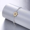 thumbnail image 4 of Pulsera de girasol de dos colores TANGJMXG Pulsera de plata de ley 925 ajustable, 4 of 4