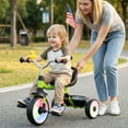 thumbnail image 2 of Babyjoy 3-in-1 Kids Tricycle with Lighted Wheels Folding Toddler Trike with Adjustable Seat Green, 2 of 10