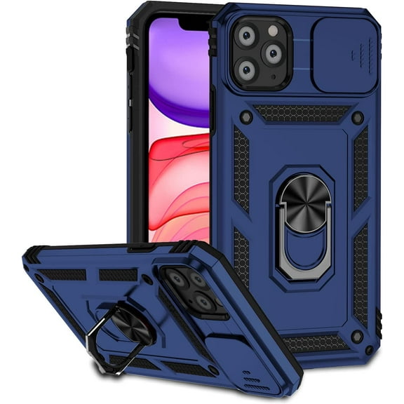 MYKOMI Compatible with iPhone 11 Pro Max Case 6.5", iPhone 11 Pro Max Magnetic Case with Camera Cover & Kickstand Military Grade Shockproof Cover