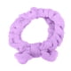 thumbnail image 3 of Paquete de 2 diademas cosméticas de franela, lazo elástico para el cabello con lazo para lavar , , maquillaje de spa, rosa, morado Macarena Diadema de maquillaje para mujer, 3 of 6