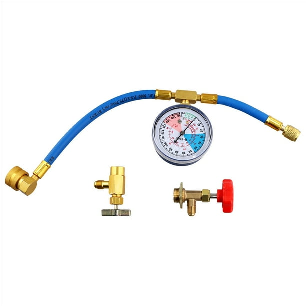 Juego R134A Adaptador de Equipo de Llenado de Freón Manómetro de Aire Acondicionado Válvulas de Reparación de Aire Acondicionado
