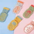 thumbnail image 4 of Tisoloow Toddler Non Slip Socks with Grips Baby Socks for Kids Girls Boys Baby Cotton Ankle Crew Socks with Grippers 5 Pairs D 0-1 Years, 4 of 9