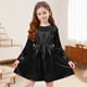 thumbnail image 5 of Vestido de fiesta plisado brillante de manga larga para niños, 5 of 9