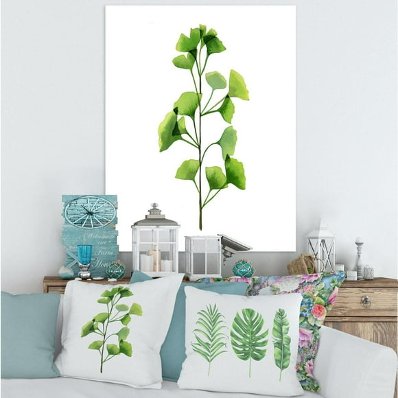 Designart Green Field Plant Foliage Canvas Wall Art