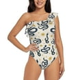 thumbnail image 2 of Yiaed Snake Print Women One Piece Swimsuits Tummy Control One Shoulder Bathing Suits Pattern Ruffle Swimwear-Medium, 2 of 8