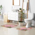thumbnail image 6 of Yayeee Bath Rug for Bathroom Floor Non Slip Contour Fluffy Soft Absorbent Mat, 20"x24", Pink Christmas House, 6 of 7