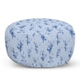 thumbnail image 1 of Floral Pouf Cover with Zipper, Rhythmic Delicate Wild Flower Bundle Spring Theme in Cold Pastel Tones, Soft Decorative Fabric Unstuffed Case, 30" W X 17.3" L, Pale Blue Ceil Blue, by Ambesonne, 1 of 5