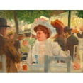 thumbnail image 2 of Josef Engelhart 24x19 Black Ornate Framed Double Matted Museum Art Print Titled: Prater Scene (In a Restaurant) (1908), 2 of 5