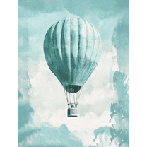 Teal Hot Air Balloon Canvas Wall Art， Suitable for Living Room， Bedroom， Bathroom， Office and Nursery Decoration.