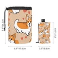 thumbnail image 5 of PhooArto Large Barrel Drawstring Makeup Bag, Cute Dog Corgis Love Heart Pattern Travel Cosmetic Bag Portable Make Up Organizer Bag, 5 of 6