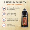 thumbnail image 3 of Champú de color KINGMING, marrón oscuro, 500 ml, cobertura para cabello gris, 3 of 6